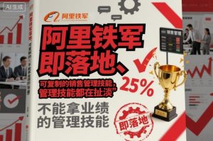 阿里铁军即落地、可复制的销售管理技能,不能拿业绩的管理技能都在扯淡-资源云