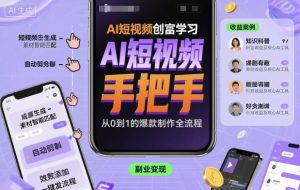 AI短视频创富学习,手把手教会你制作AI短视频-资源云