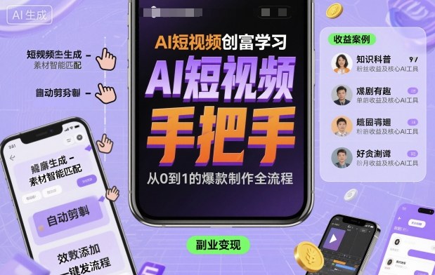 AI短视频创富学习，手把手教会你制作AI短视频-资源云