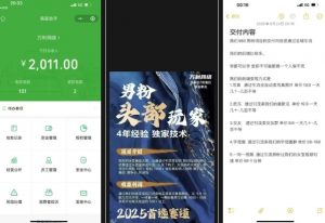 外面收费980全新男粉变现项目,竞争小,利润高,多种方式变现,独家技术-资源云