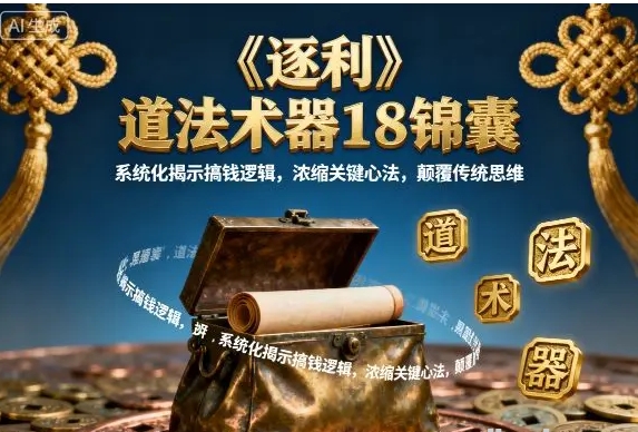 《逐利》道法术器18锦囊 系统化揭示搞钱逻辑 浓缩关键心法 颠覆传统思维-资源云
