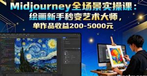 Midjourney全场景实操课 绘画新手秒变艺术大师 单作品收益200-5000元-资源云