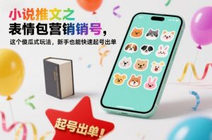 小说推文之表情包营销号，这个傻瓜式玩法，新手也能快速起号出单-资源云