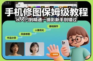 手机修图保姆级教程，从入门到精通，摄影新手别错过-资源云