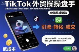 TikTok外贸操盘手，打通公域引流到私域成交全链路，低成本获取高质量海外询盘-资源云