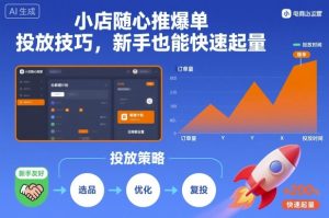 小店随心推爆单投放技巧,新手也能快速起量-资源云