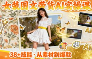 女装图文带货的AI实操课,覆盖38个实用技能,快速提升素材制作效率-资源云
