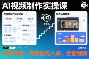 AI视频制作实操课，从零开始，内容由浅入深，全面细致-资源云