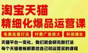 淘宝天猫精细化爆品运营课，免费流量打法-付费广告放大-利润增长-三大核心痛点，一次全部解决-资源云
