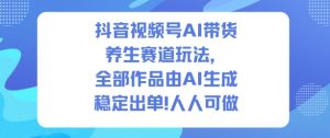 抖音视频号AI带货养生赛道玩法，全部作品由AI生成，发了1500条作品，出了2W多单，人人可做-资源云