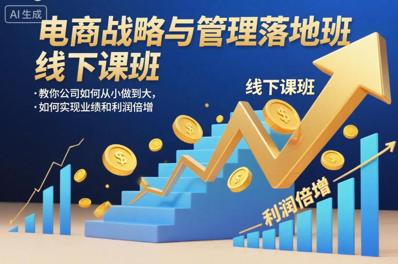 电商战略与管理落地班线下课，教你公司如何从小做到大，如何实现业绩和利润倍增【录音】-资源云