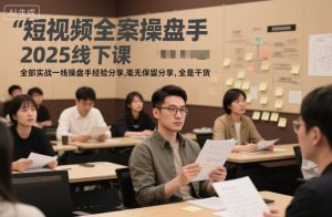 短视频全案操盘手2025线下课，全部实战一线操盘手经验分享，毫无保留分享，全是干货-资源云