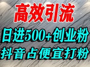 怎么打创业粉?抖音利用占便宜心理引流创业粉,单人日引500+精准流量-资源云