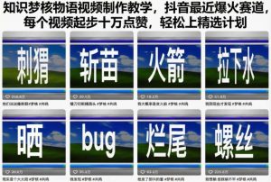 知识梦核物语视频制作教学，抖音最近爆火赛道，每个视频起步十万点赞，轻松上精选计划-资源云