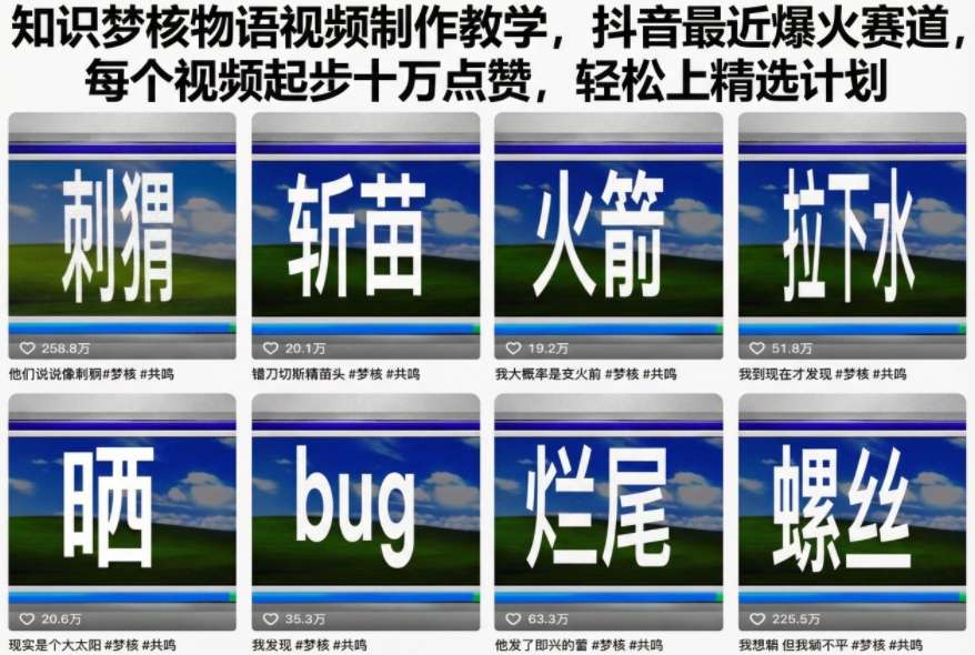 知识梦核物语视频制作教学，抖音最近爆火赛道，每个视频起步十万点赞，轻松上精选计划-资源云