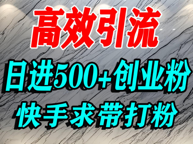 怎么打创业粉？快手求带视角精准引流创业粉，宝妈、学生群体日进500+精准流量-资源云