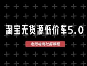 淘宝无货源价车5.0,2025最新VIP淘宝无货源课程,1688代发,蓝海选品,零成本创业首选(更新)-资源云