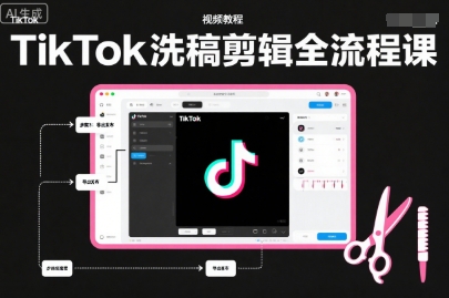 TikTok洗稿剪辑全流程课，PR洗稿剪辑全流程，TK洗稿运营课-资源云