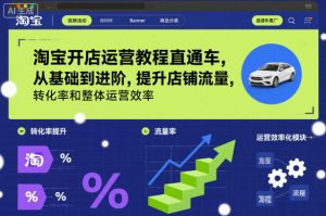 淘宝开店运营教程直通车，从基础到进阶，提升店铺流量，转化率和整体运营效率（更新11月）-资源云