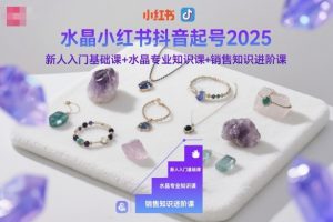 水晶小红书抖音起号2025，新人入门基础课+水晶专业知识课+销售知识进阶课-资源云