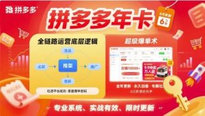 拼多多年卡，拼多多全链路运营底层逻辑，超级爆单术【更新10月】-资源云