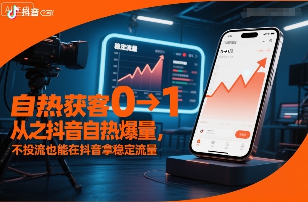 自热获客从0到1之抖音自热爆量，不投流也能在抖音拿稳定流量-资源云