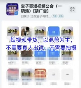 宝子哥头部团队短视频带货，以混剪为主，不需要真人出镜，不需要拍摄【更新11月】-资源云