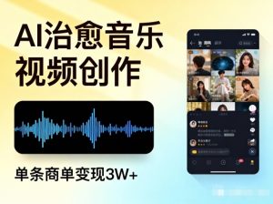 AI做治愈音乐视频,多平台投稿,单条商单变现3W+-资源云
