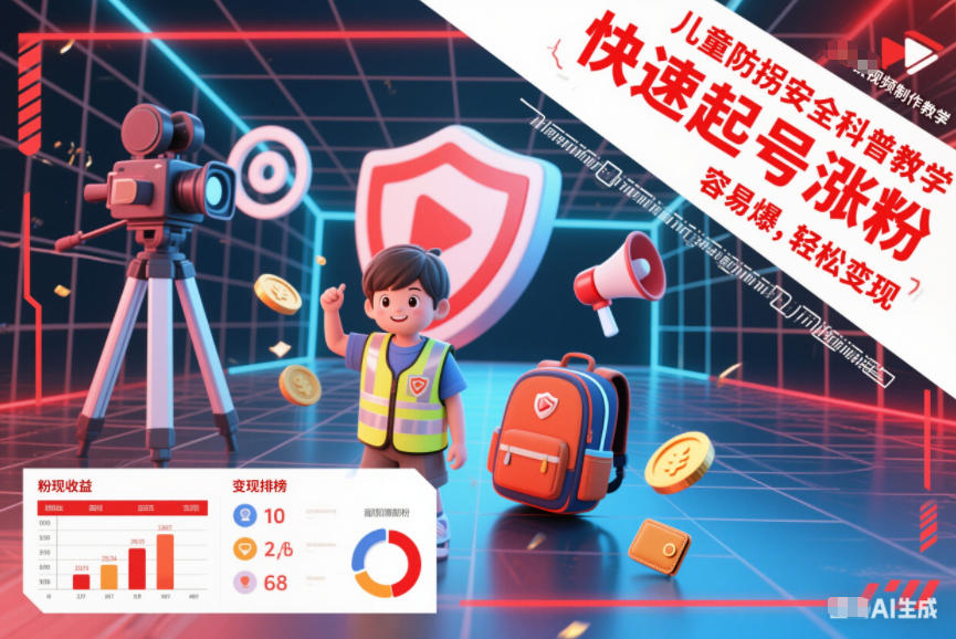 儿童防拐安全科普知识视频制作教学，快速起号涨粉，容易爆，轻松变现-资源云