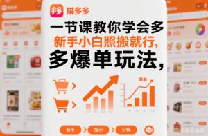 一节课教你学会拼多多爆单玩法，新手小白照搬就行-资源云