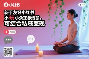 新手友好小红书小众正念治愈，玩法简单，可结合私域变现-资源云