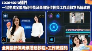 sora插件生成全能商用带货及宣传视频coze工作流拆解教程-资源云