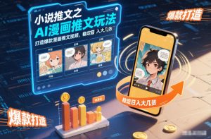 小说推文之AI漫画推文玩法，打造爆款漫画推文视频，稳定日入大几张-资源云