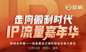 2025ip嘉年华万人12月14深圳线下课，走向微利时代，IP流量嘉年华，实操性极强的商业干货课-资源云