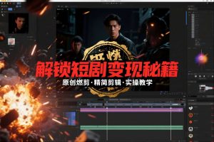 短剧拉新之原创燃剪精简剪辑实操课，解锁短剧变现秘籍-资源云