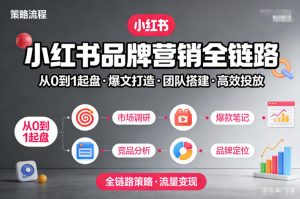 小红书品牌营销全链路，从0到1起盘、爆文打造、团队搭建到高效投放的全链路策略-资源云