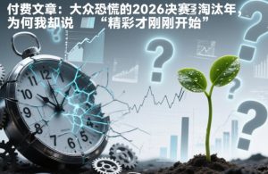 付费文章:大众恐慌的2026决赛淘汰年,为何我却说“精彩才刚刚开始”?-资源云