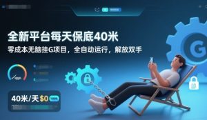全新平台每天保底40米,零成本无脑挂G项目,全自动运行,解放双手【揭秘】-资源云