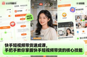 快手短视频带货速成课，手把手教你掌握快手短视频带货的核心技能-资源云