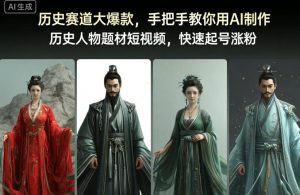 历史赛道大爆款，手把手教你用AI制作历史人物题材短视频，快速起号涨粉-资源云