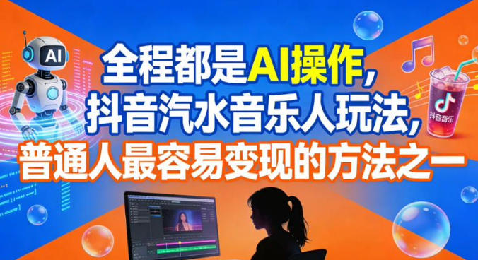 全程都是AI操作，抖音汽水音乐人玩法，普通人最容易变现的方法之一-资源云