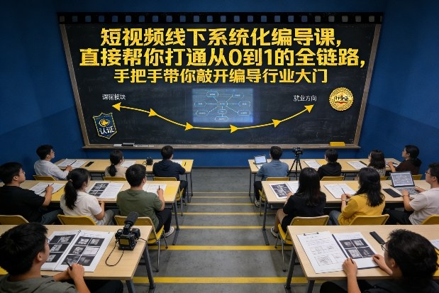 短视频线下系统化编导课，直接帮你打通从0到1的全链路，手把手带你敲开编导行业大门-资源云