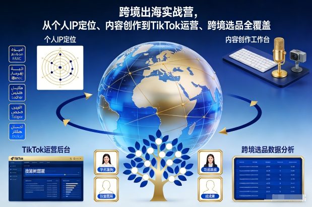 跨境出海实战营，从个人IP定位、内容创作到TikTok运营、跨境选品全覆盖-资源云