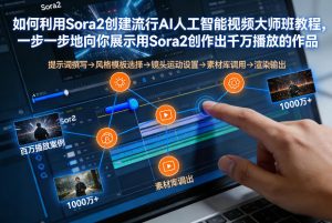 如何利用Sora2创建流行AI人工智能视频大师班,一步一步地向你展示用Sora2创作出千万播放的作品-资源云