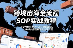 跨境出海全流程全盘托出SOP实战教程，9个月斩获海外千万订单的路径，从0到1搭建标准化出海流程-资源云