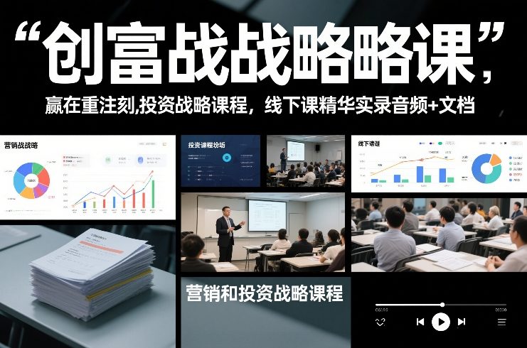 创富战略课，赢在重注时刻，营销和投资战略课程，线下课精华实录音频+文档-资源云