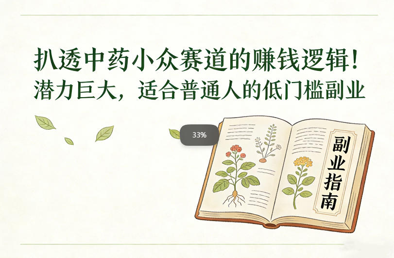 扒透中药小众赛道的賺米逻辑，潜力巨大，适合普通人的低门槛副业-资源云