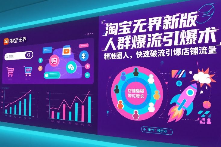 淘宝无界新版人群爆流引爆术，精准圈人，快速破流引爆店铺流量-资源云