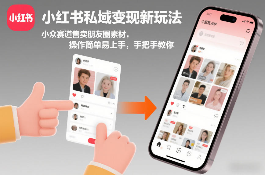 小红书私域变现新玩法，小众赛道售卖朋友圈素材，操作简单易上手，手把手教你-资源云