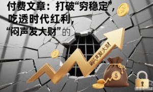 付费文章：打破“穷稳定”，吃透时代红利，“闷声发大财”的终极真谛-资源云